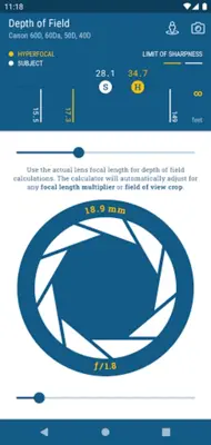 Depth of Field android App screenshot 0
